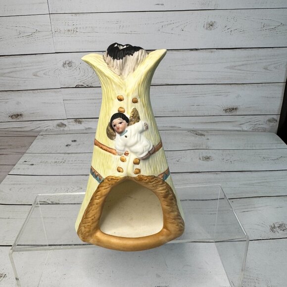 VTG Porcelain American Nativity Set Teepee, Holy Family and Animals Hand Painted - Picture 3 of 16